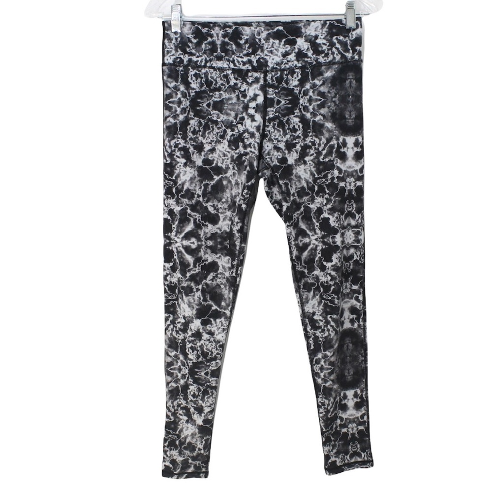 Unknown Brand Size Black Gray Grey Leggings Full Length Splatter Tie Dye Spandex